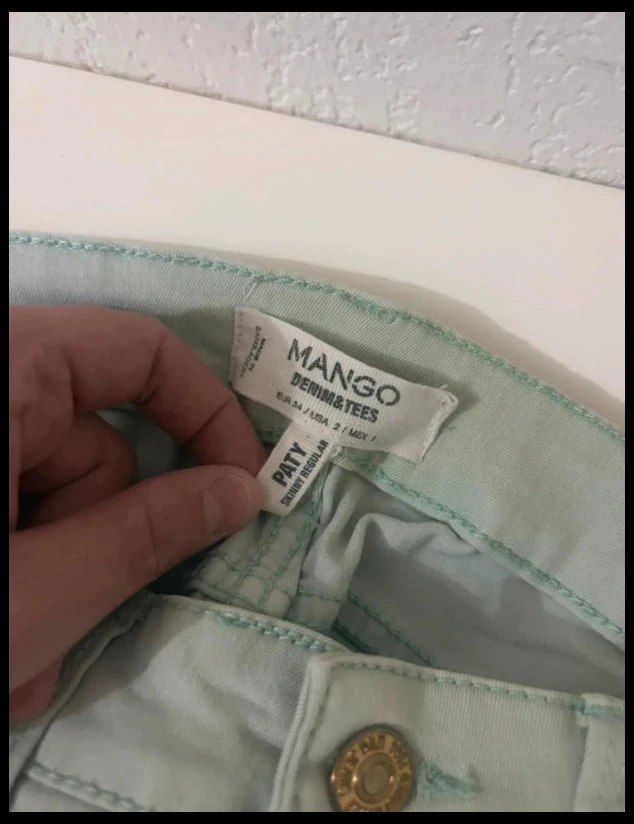 Pastel Mint Green Mango 'Paty' Skinny Jean – Stretch & Slim Fit – Size 34 (XS) – photo 5